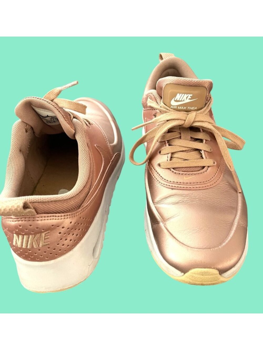 Nike Air Max Thea Premium Metallic Bronze Sneakers - Picture 3 of 8